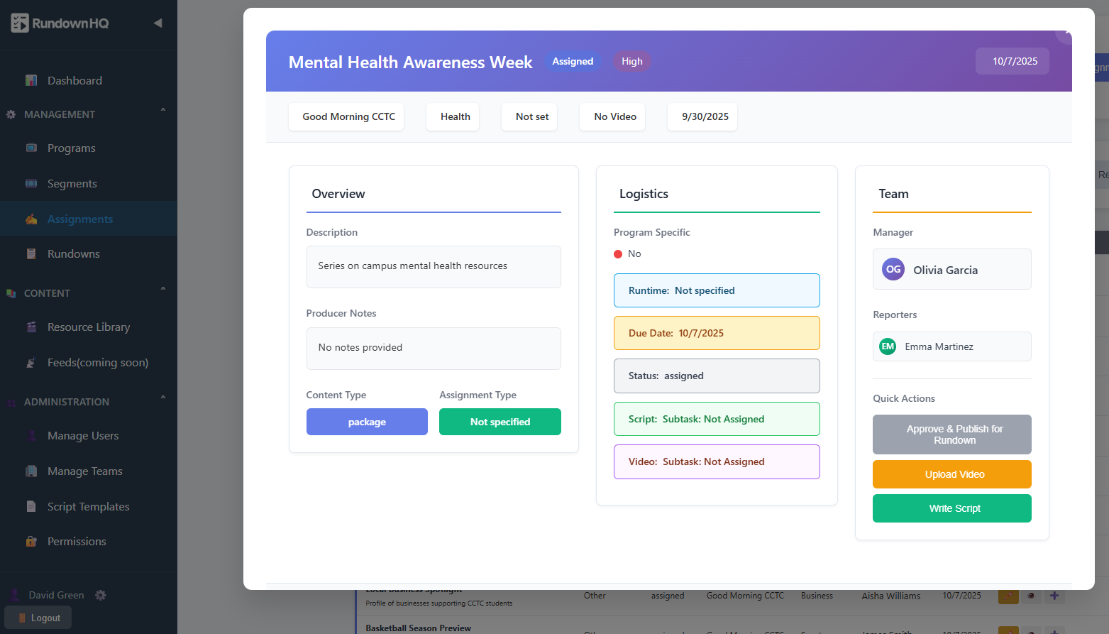 Assignment Management